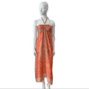 Boho Anthropologie Trinity Silk Print Midi Dress